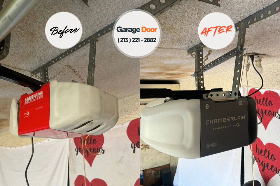 Before and after: garage door repair Wartburg, TN
